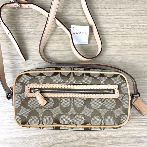 Coach Handbags - Coach Signature Camera Crossbody FS6616 Khaki NWT Creed